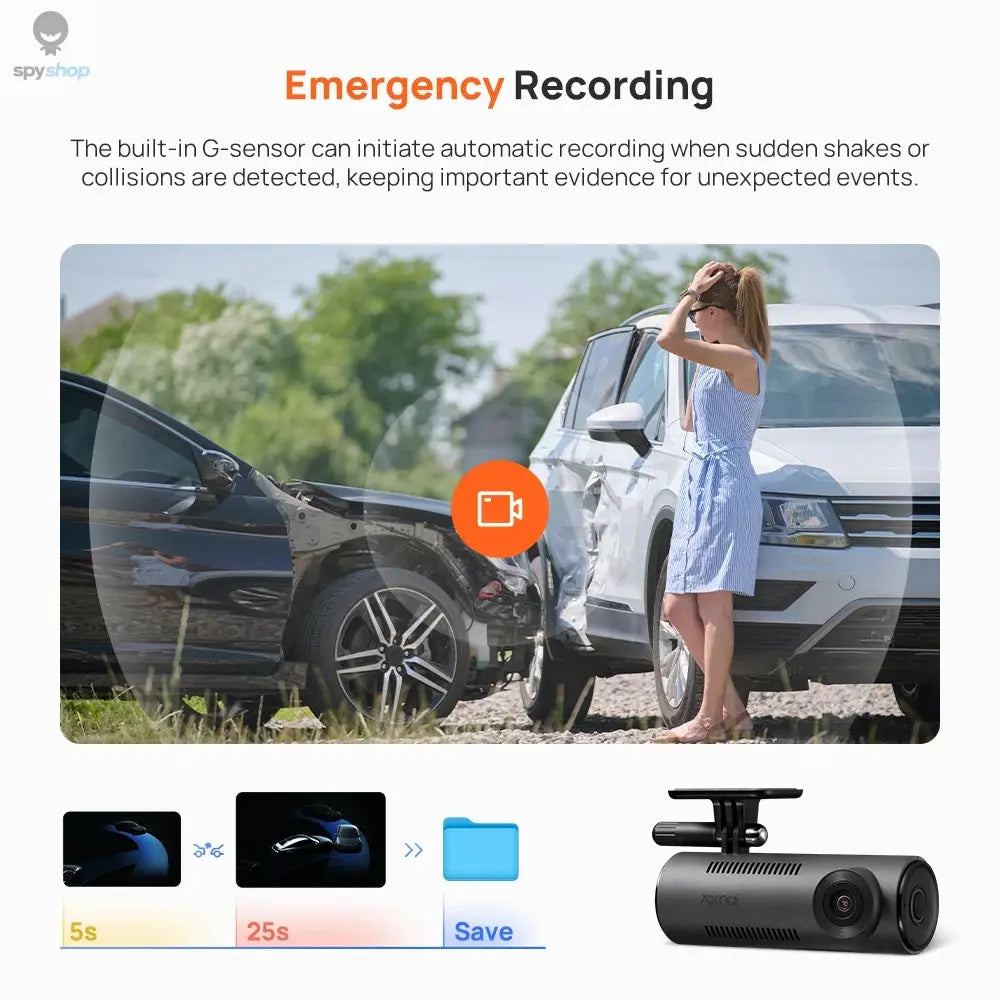 【New】70mai Dash Cam M310 1296P Resolution 130°FOV Smart Voice Control Support 24H Parking Guard Night Vision 70mai M310 Car DVR Spy-shop.com