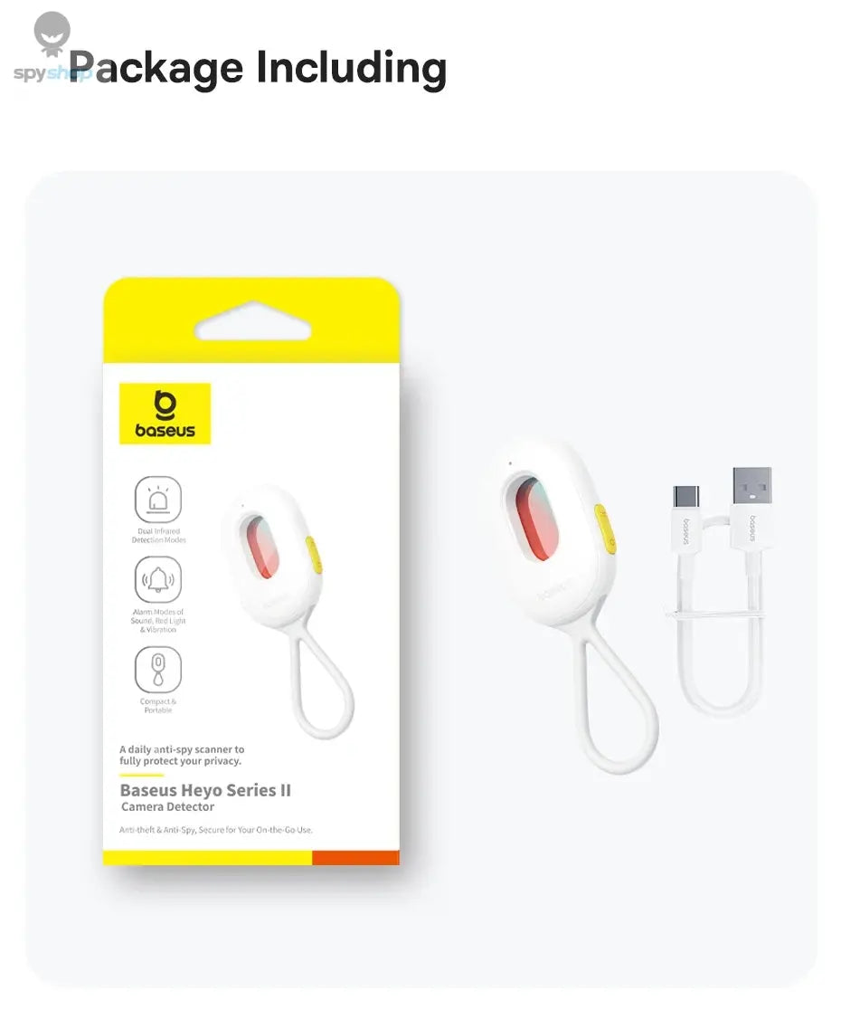 【New】Baseus Camera Detector Intelligent Hidden Camera Signal Detector Rechargeable Hanging Security Alarm Protection Detector Spy-shop.com