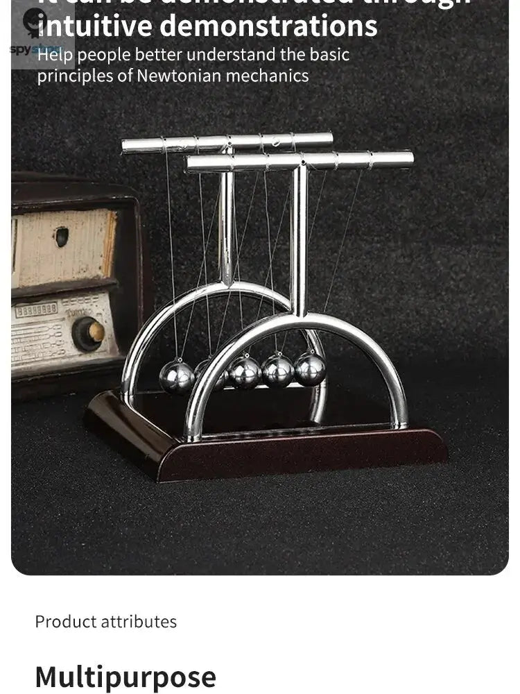Newton's Cradle Balance Steel Ball Teaching Supplies Physics Science Pendulum Desktop Toys Stress Relief Gifts Home Decoration Spy-shop.com