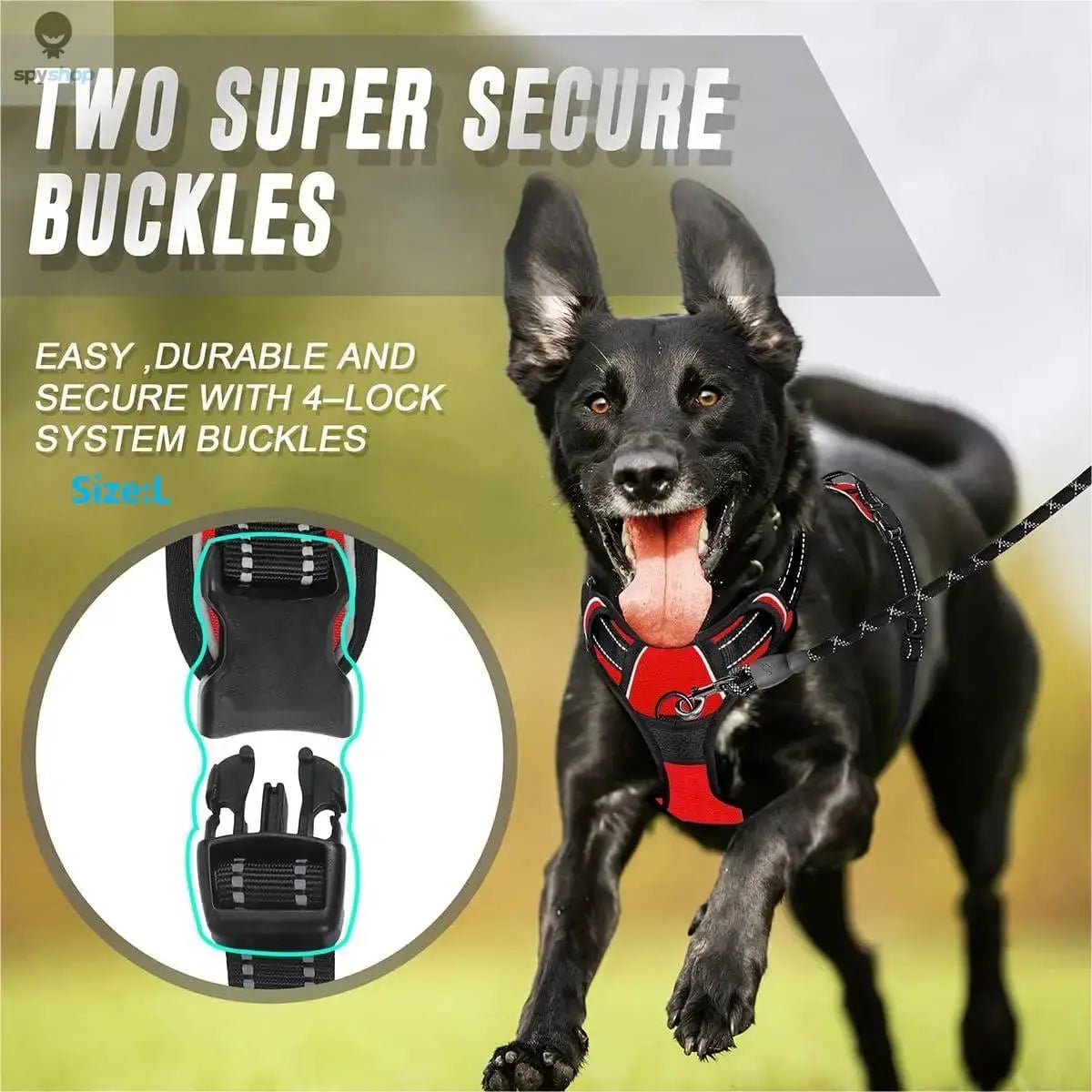 No Pull Dog Harness Front Clip Heavy Duty Reflective Easy Control Handle for Large Dog Walking Spy-shop.com
