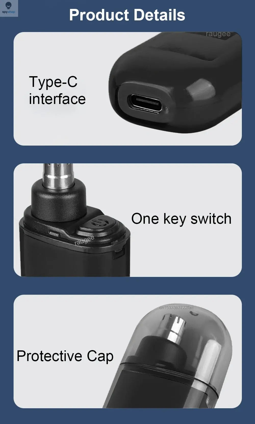 Nose Hair Trimmer Portable Trimmer for Nose Mini Nose and Ear Hair Trimmer Portable Nose Trimmer Rechargeable Trimmer for Man Spy-shop.com