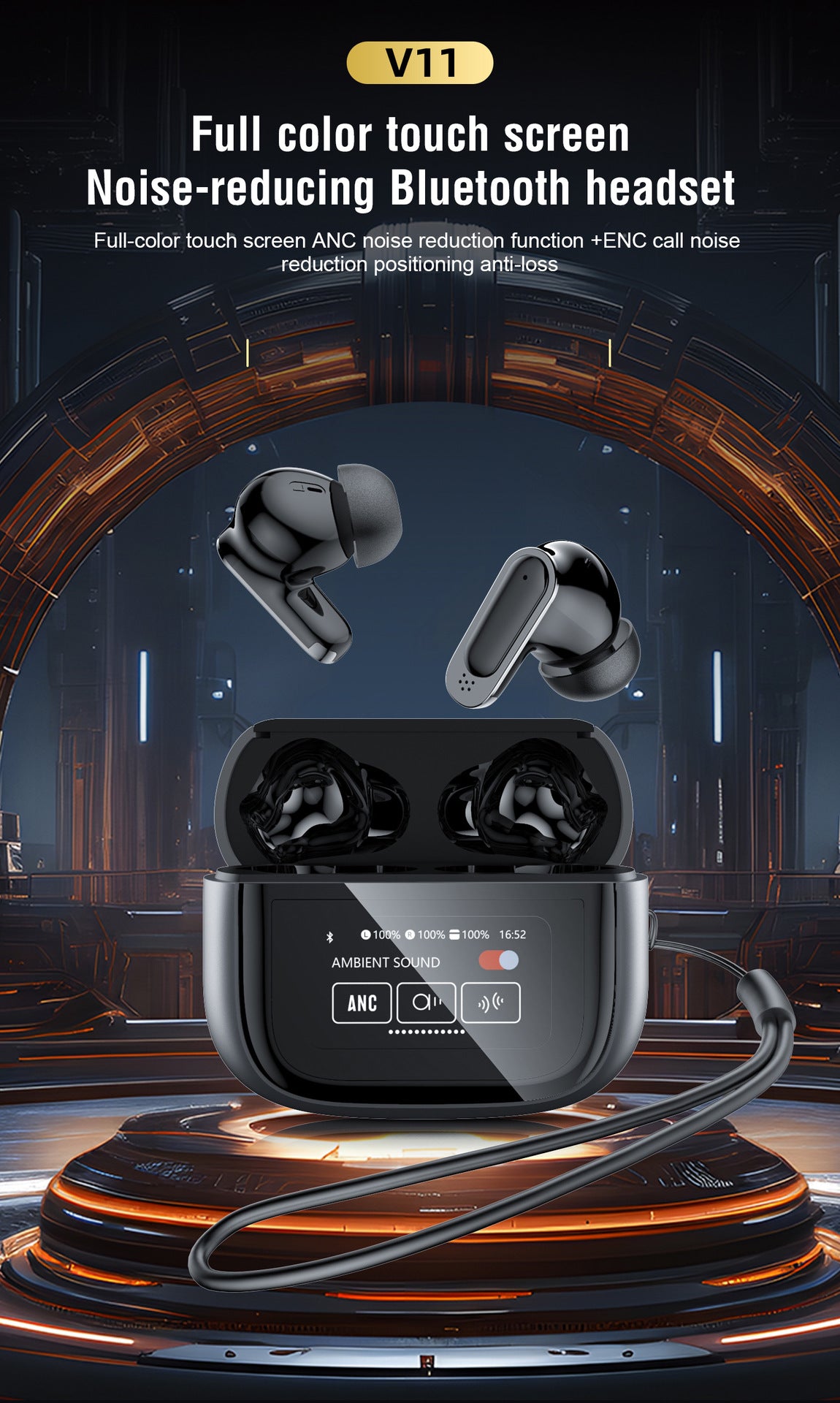 Wireless Bluetooth 5.3 In-Ear Earbuds with Touch Control and Deep Bass