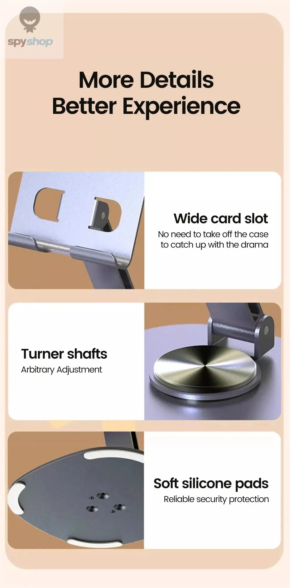 Olaf Rotating Table Cell Phone Holder Support Desktop Stand For iPad Samsung iPhone 15 14 13 Mobile Mount Spy-shop.com