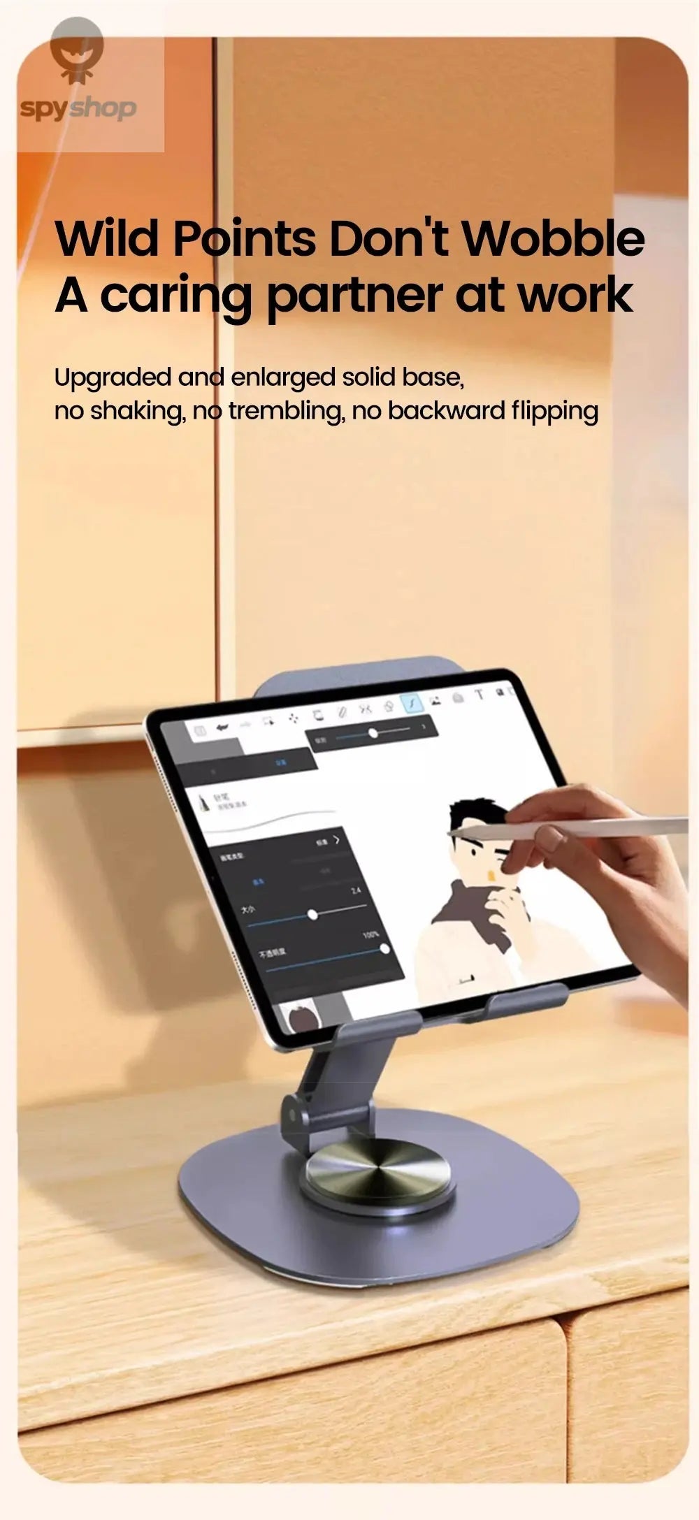 Olaf Rotating Table Cell Phone Holder Support Desktop Stand For iPad Samsung iPhone 15 14 13 Mobile Mount Spy-shop.com