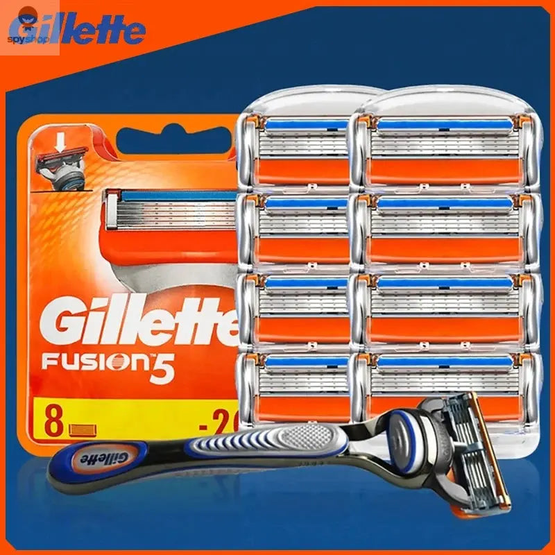 Original Gillette Fusion 5 Men's Razor Blades 5 Layers Safety Manual Shaving Head Anti-Friction Blade Beard Shaver Refills Spy-shop.com