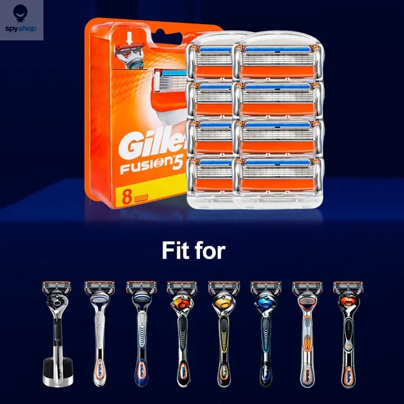 Original Gillette Fusion 5 Men's Razor Blades 5 Layers Safety Manual Shaving Head Anti-Friction Blade Beard Shaver Refills Spy-shop.com