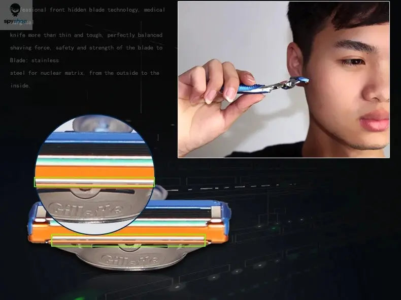 Original Gillette Fusion 5 Men's Razor Blades 5 Layers Safety Manual Shaving Head Anti-Friction Blade Beard Shaver Refills Spy-shop.com