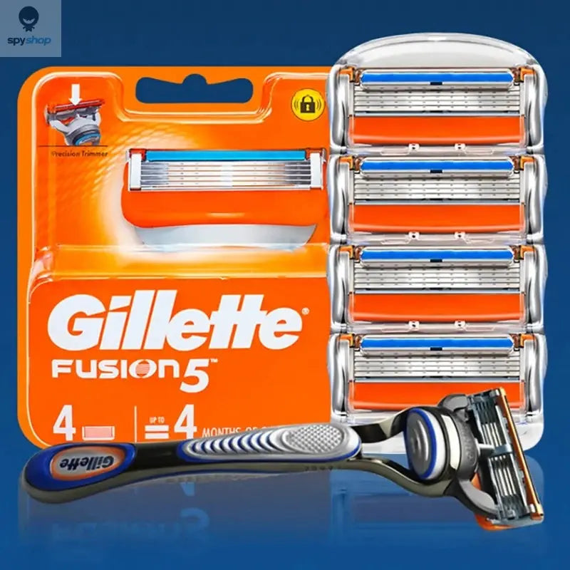 Original Gillette Fusion 5 Men's Razor Blades 5 Layers Safety Manual Shaving Head Anti-Friction Blade Beard Shaver Refills Spy-shop.com