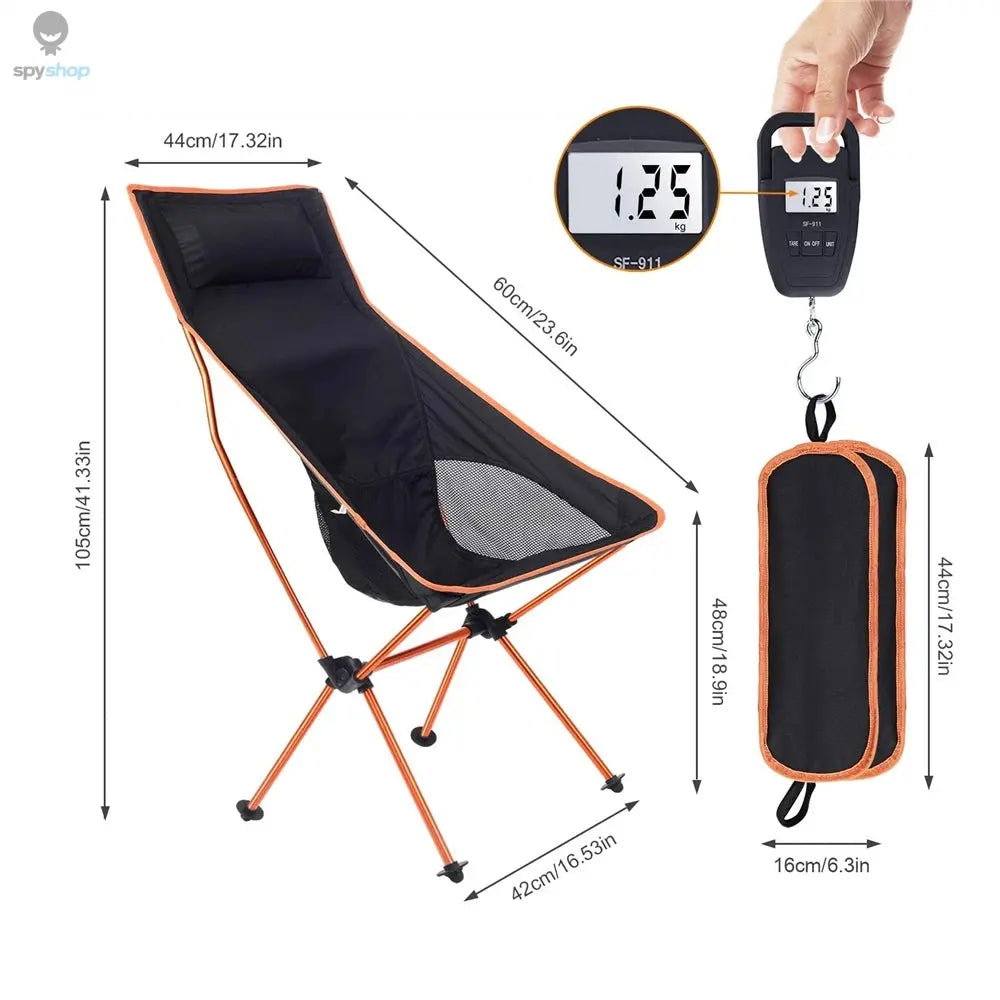 Outdoor Portable Camping Chair Oxford Cloth Folding Lengthen Camping Seat for Fishing BBQ Festival Picnic Beach Ultralight Chair Spy-shop.com