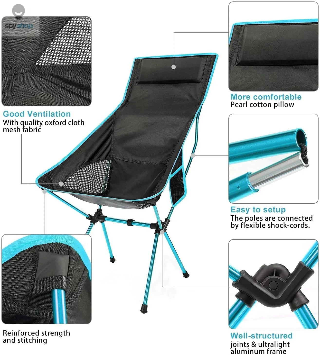 Outdoor Portable Camping Chair Oxford Cloth Folding Lengthen Camping Seat for Fishing BBQ Festival Picnic Beach Ultralight Chair Spy-shop.com