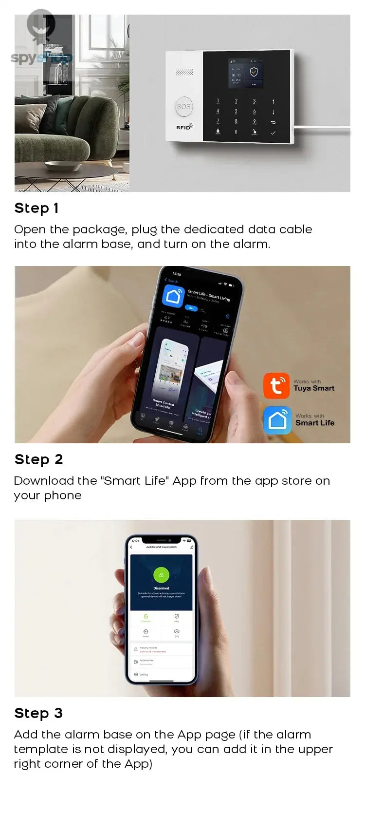 PGST Residential Tuya Smart Gsm Wifi Alarm System for Home Wireless Security Alarm House Smart Life App Control work with ALexa Spy-shop.com