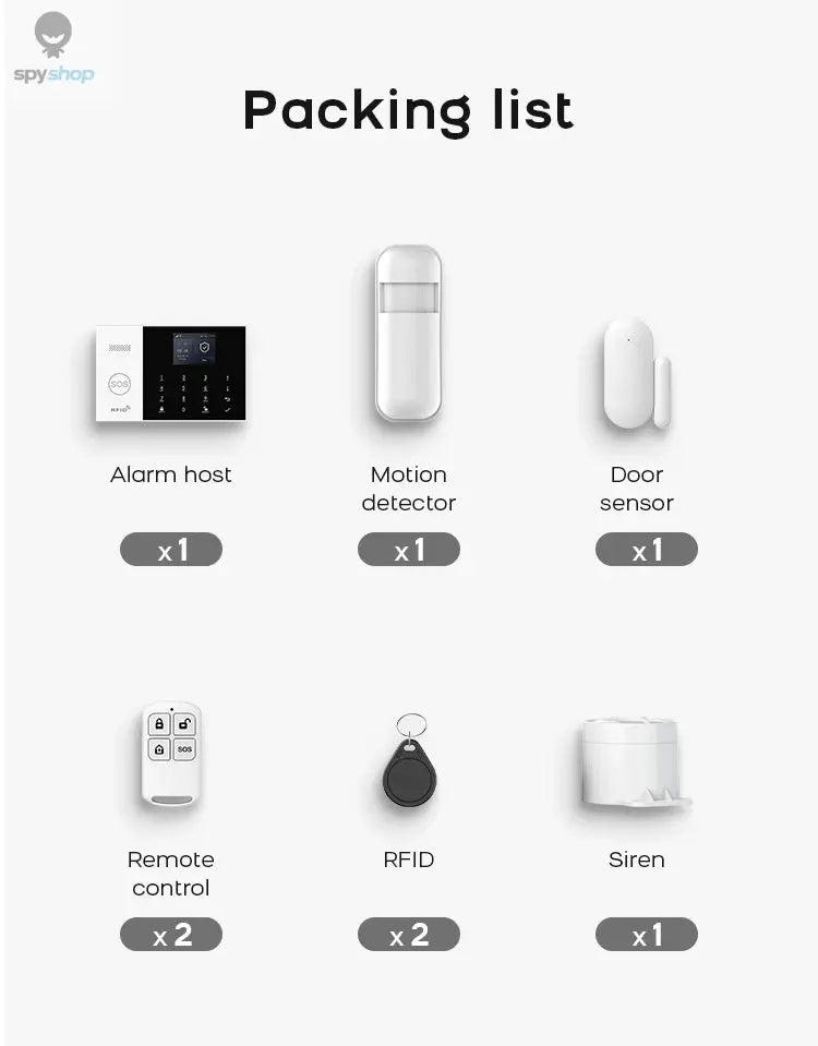 PGST Residential Tuya Smart Gsm Wifi Alarm System for Home Wireless Security Alarm House Smart Life App Control work with ALexa Spy-shop.com