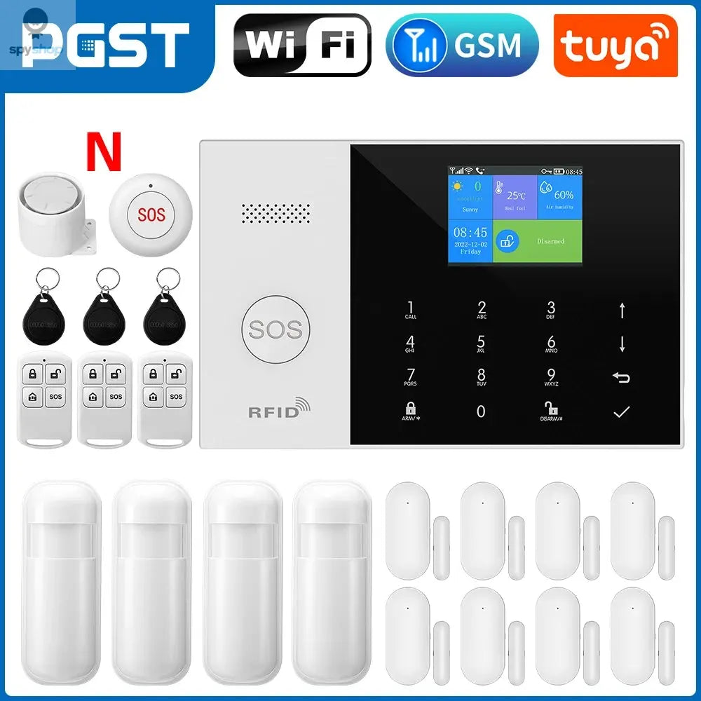 PGST Residential Tuya Smart Gsm Wifi Alarm System for Home Wireless Security Alarm House Smart Life App Control work with ALexa Spy-shop.com