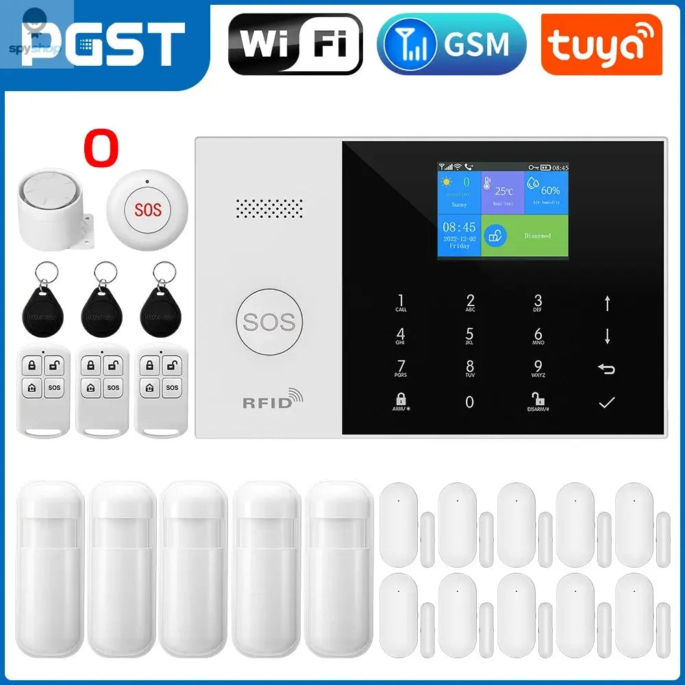 PGST Residential Tuya Smart Gsm Wifi Alarm System for Home Wireless Security Alarm House Smart Life App Control work with ALexa Spy-shop.com