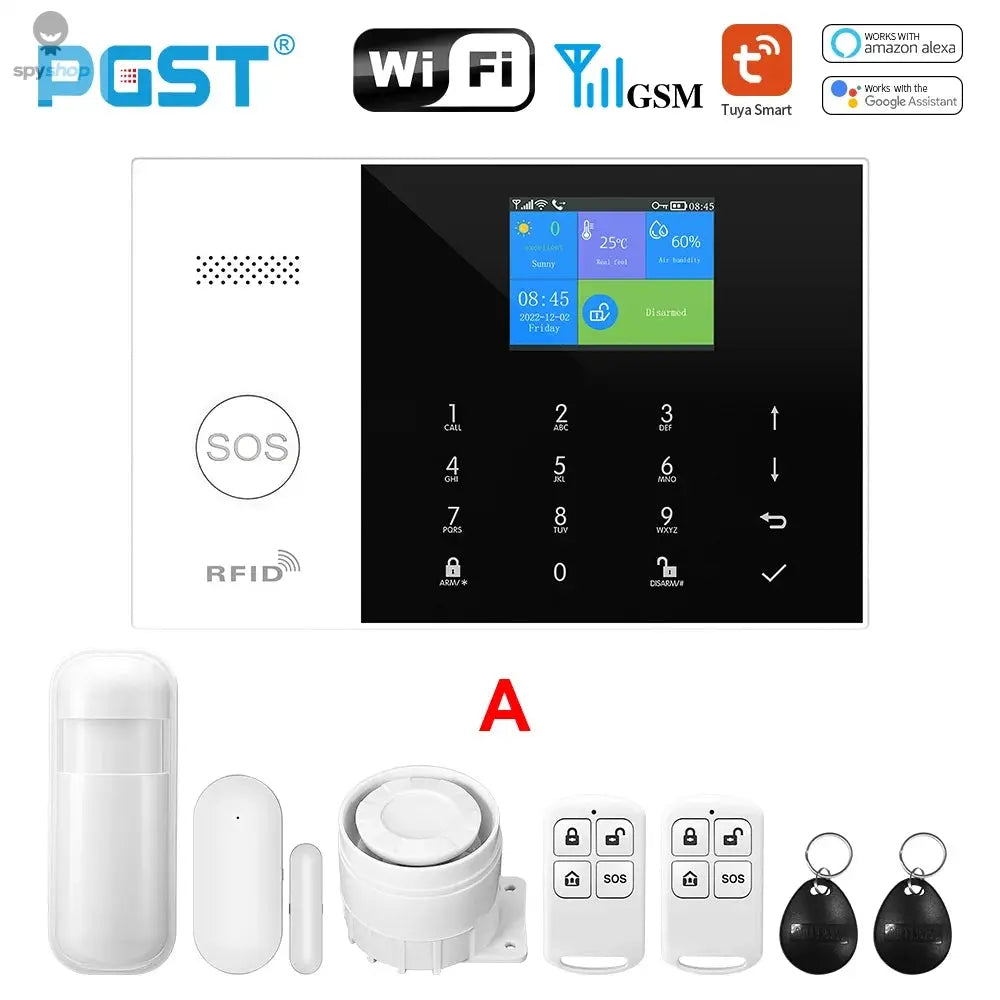 PGST Residential Tuya Smart Gsm Wifi Alarm System for Home Wireless Security Alarm House Smart Life App Control work with ALexa Spy-shop.com