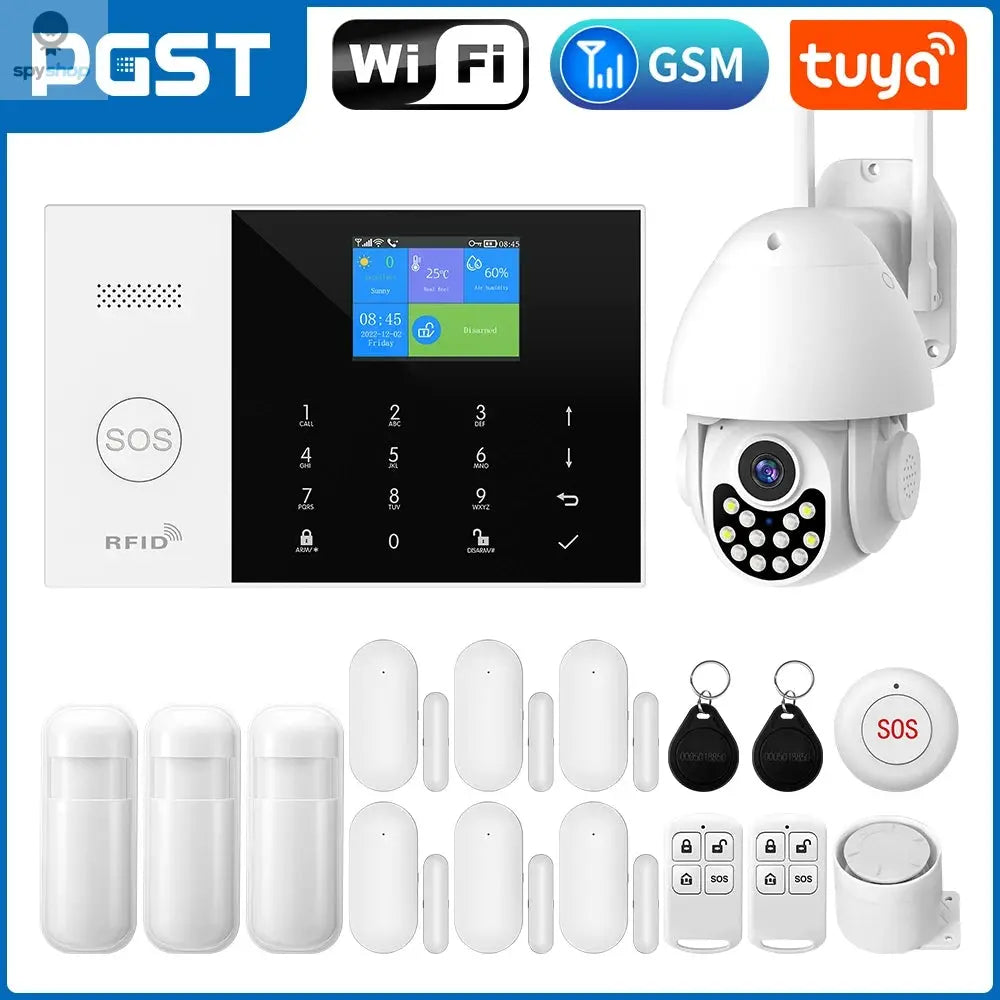 PGST Residential Tuya Smart Gsm Wifi Alarm System for Home Wireless Security Alarm House Smart Life App Control work with ALexa Spy-shop.com