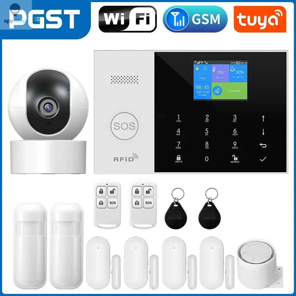 PGST Residential Tuya Smart Gsm Wifi Alarm System for Home Wireless Security Alarm House Smart Life App Control work with ALexa Spy-shop.com