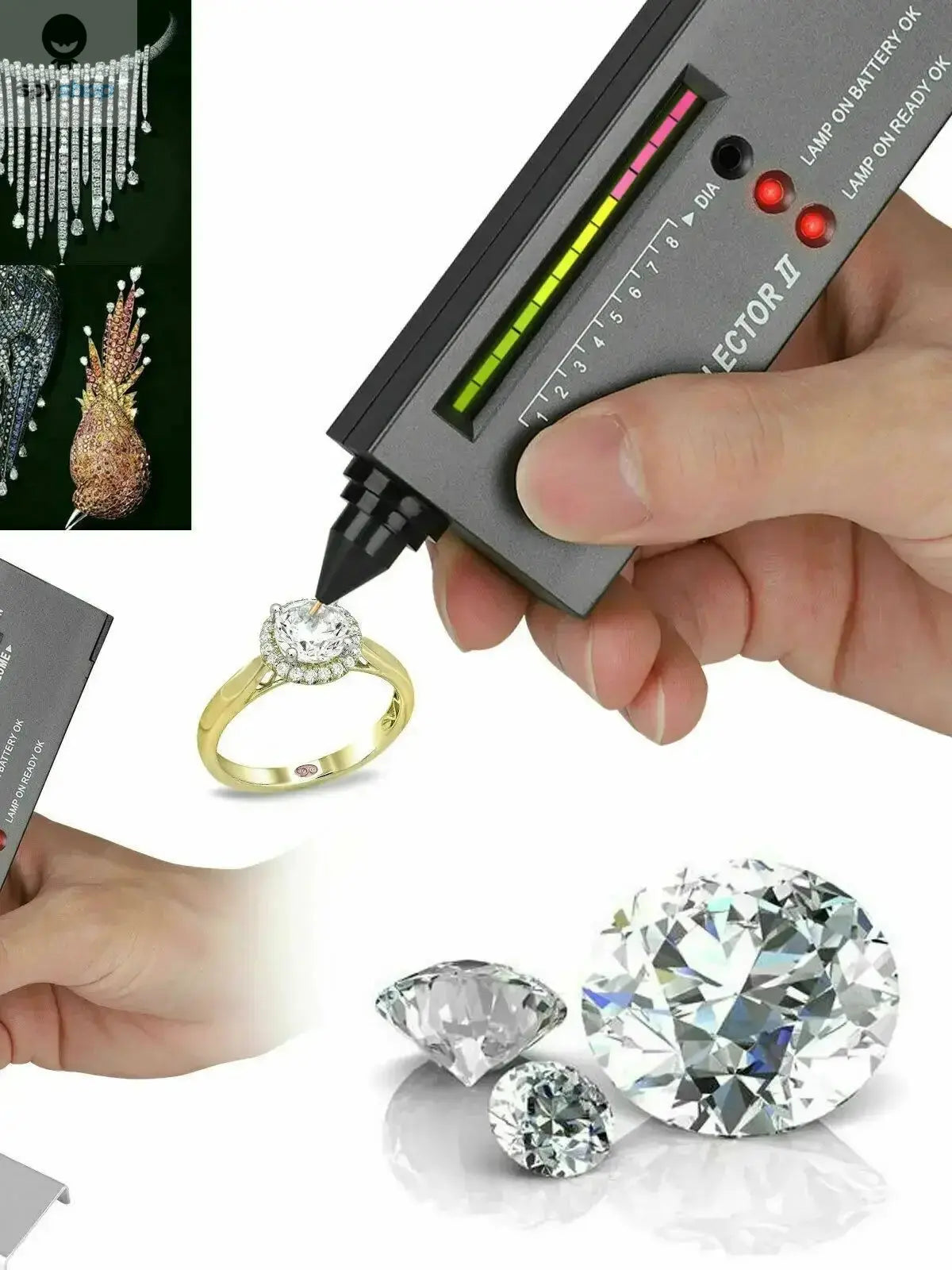 PHYHOO High Accuracy Professional Jeweler Diamond Tester Pen Jewelry Diamond Selector For Novice and Expert Spy-shop.com
