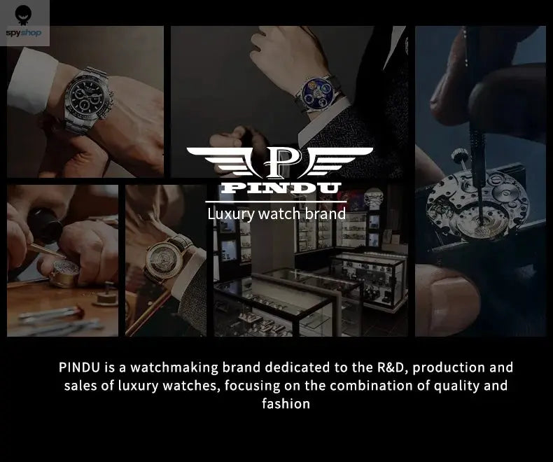 PINDU Design Mens Watches Top Brand Luxury Fashion Business Automatic Watch Men's Waterproof Mechanical Watch Montre Homme Spy-shop.com