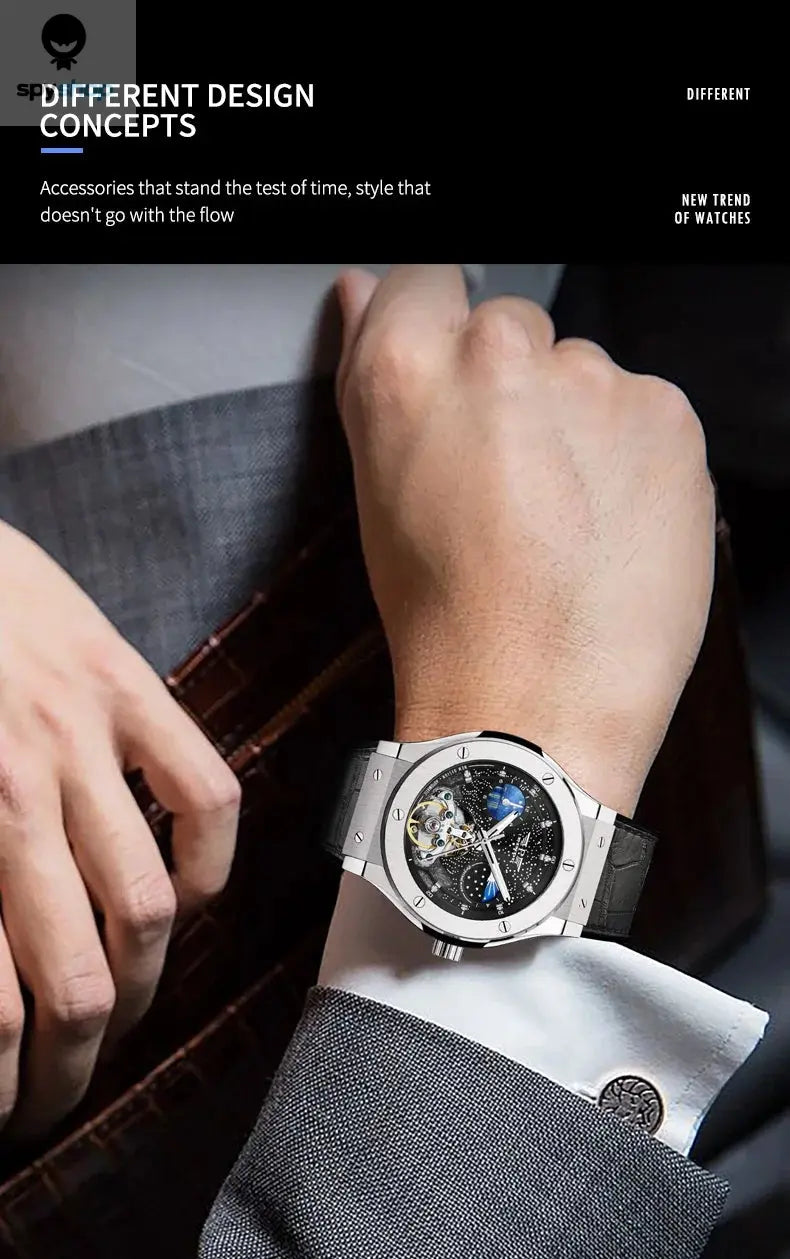 PINDU Design Mens Watches Top Brand Luxury Fashion Business Automatic Watch Men's Waterproof Mechanical Watch Montre Homme Spy-shop.com