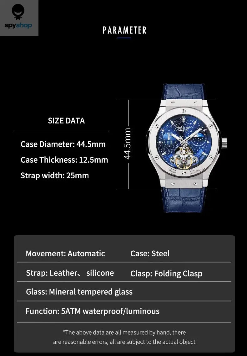 PINDU Design Mens Watches Top Brand Luxury Fashion Business Automatic Watch Men's Waterproof Mechanical Watch Montre Homme Spy-shop.com