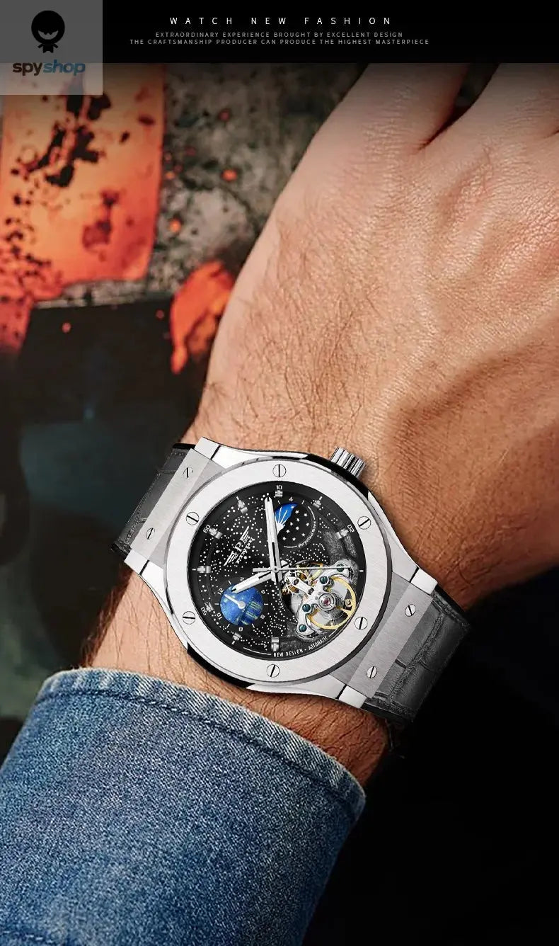 PINDU Design Mens Watches Top Brand Luxury Fashion Business Automatic Watch Men's Waterproof Mechanical Watch Montre Homme Spy-shop.com