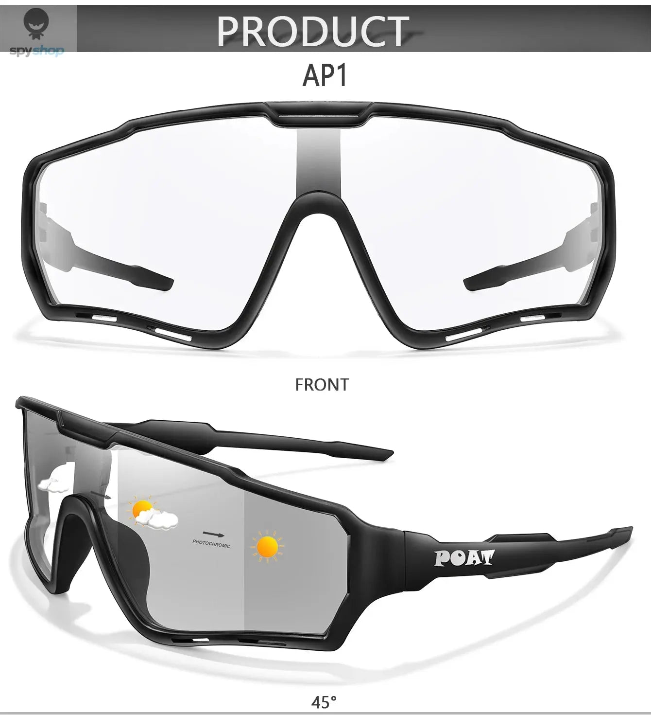 POAT Brand Men Women MTB Bike Bicycle Photochromic Eyewear Cycling Fishing Running Glasses New Style Sunglasses Sports