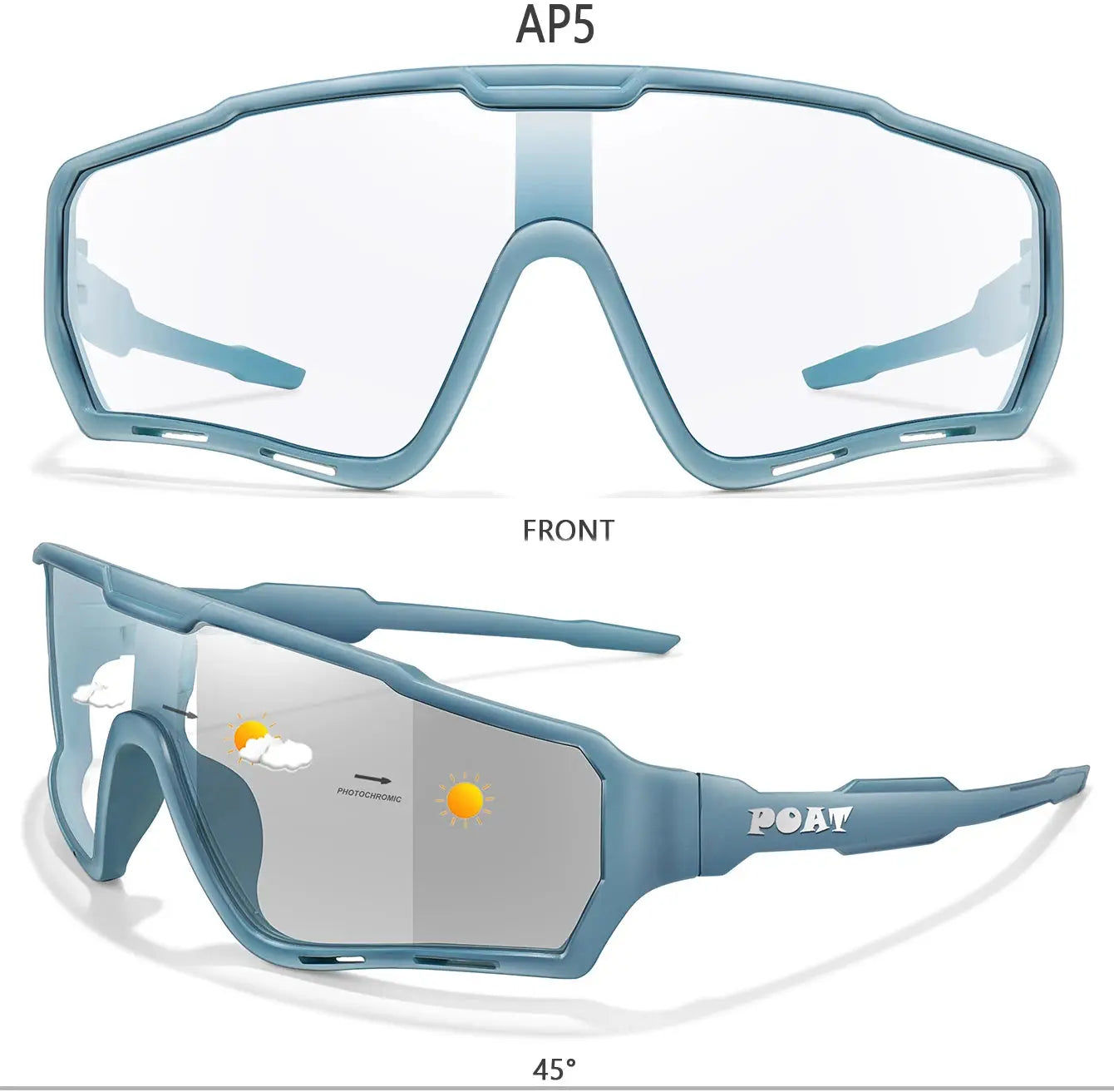 POAT Brand Men Women MTB Bike Bicycle Photochromic Eyewear Cycling Fishing Running Glasses New Style Sunglasses Sports