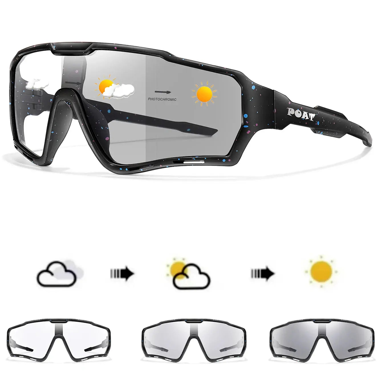 POAT Brand Men Women MTB Bike Bicycle Photochromic Eyewear Cycling Fishing Running Glasses New Style Sunglasses Sports
