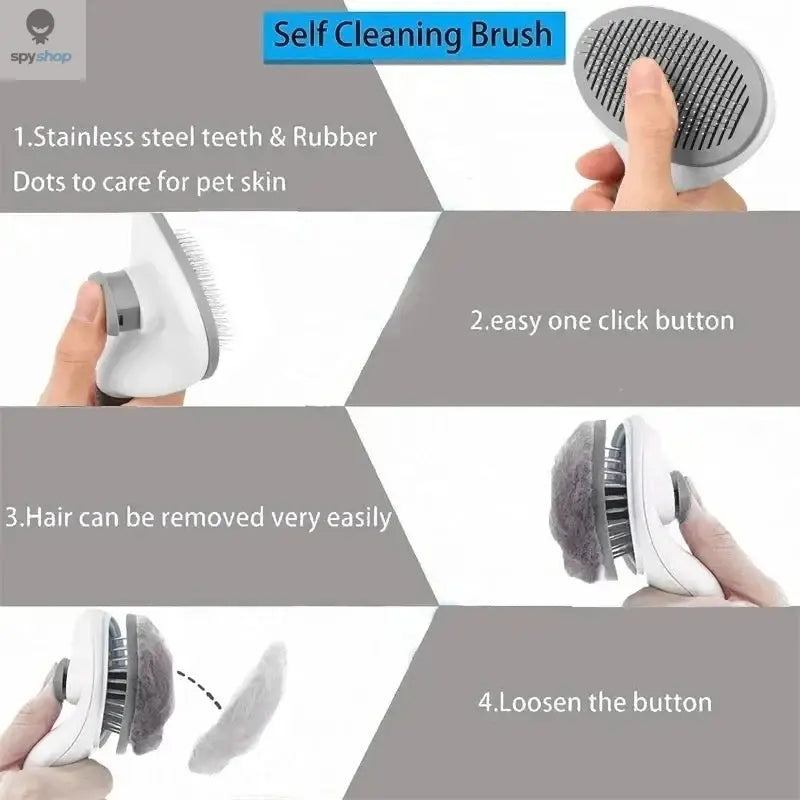 Pet Dog Brush Cat Comb Self Cleaning Pet Hair Remover Brush For Dogs Cats Grooming Tools Pets Dematting Comb Dogs Accessories Spy-shop.com