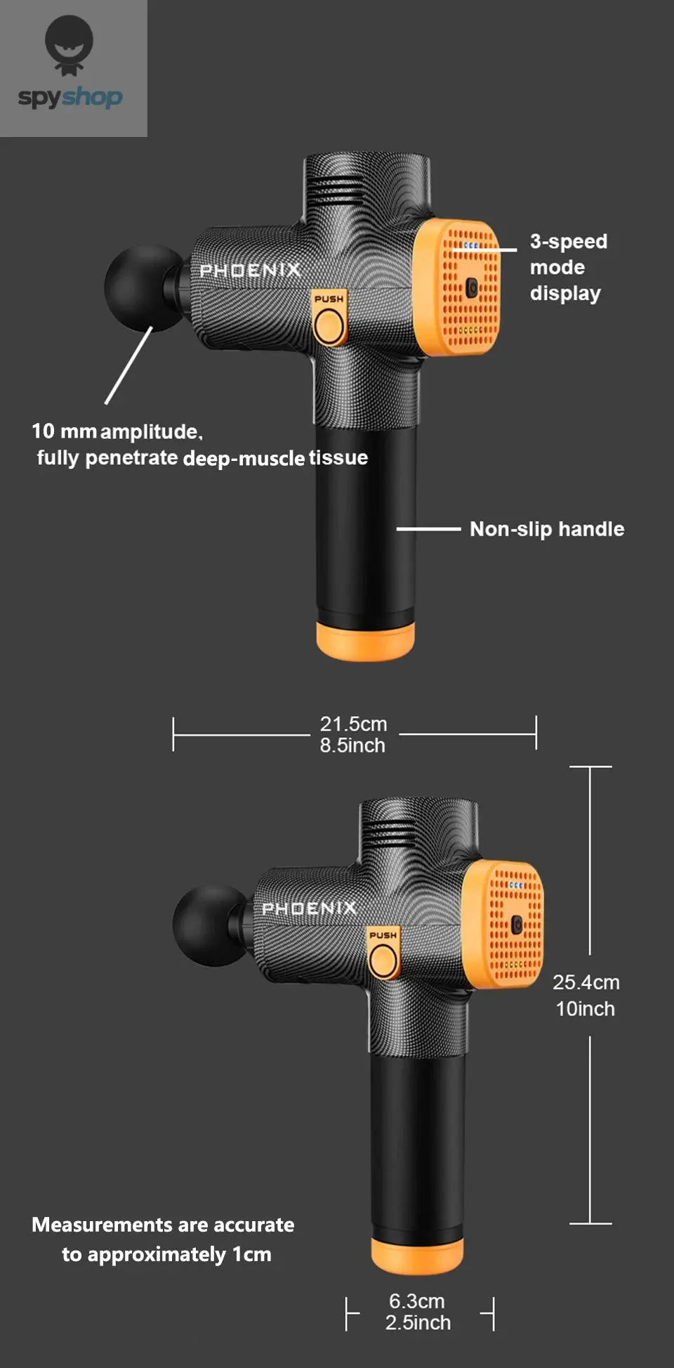 Phoenix A2 Massage Gun Muscle Relaxation Deep Tissue Massager Dynamic Vibrator Back Portable Handheld Display Fascia Gun Massage