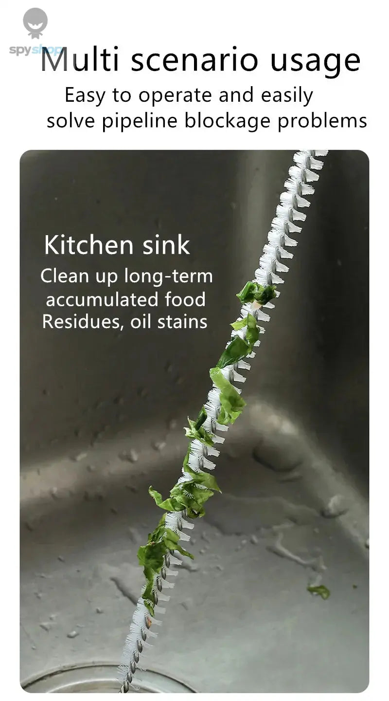 Pipe Dredging Brush Bathroom Hair Sewer Sink Cleaning Brush Drain Cleaner Flexible Cleaner Kitchen Clog Plug Hole Remover Tool Spy-shop.com