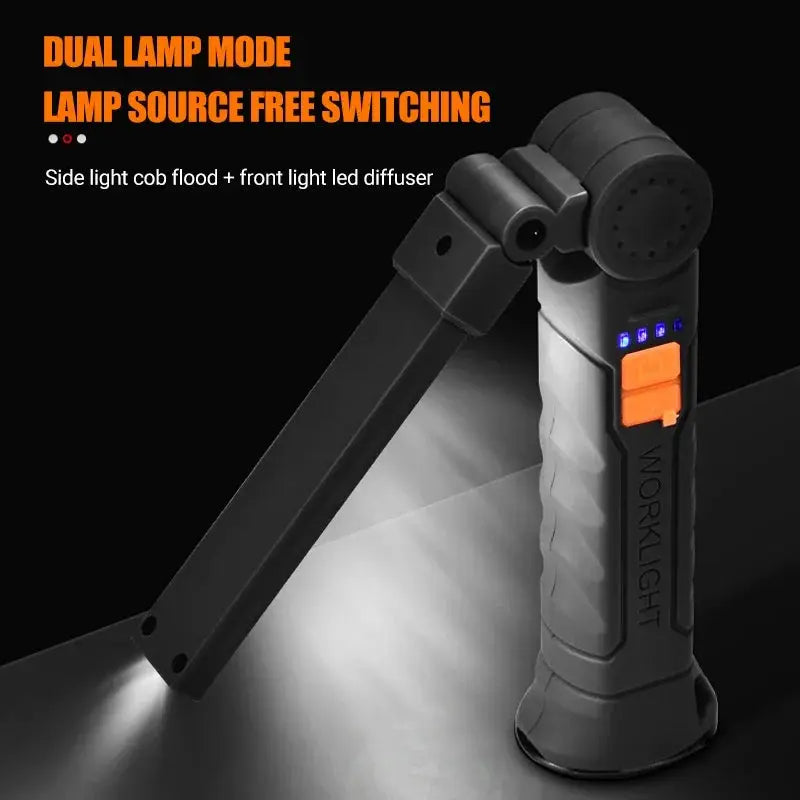 Portable COB LED Flashlight USB Rechargeable Work Light Magnetic Lanterna Hanging Lamp with Built-in Battery Camping Torch Spy-shop.com