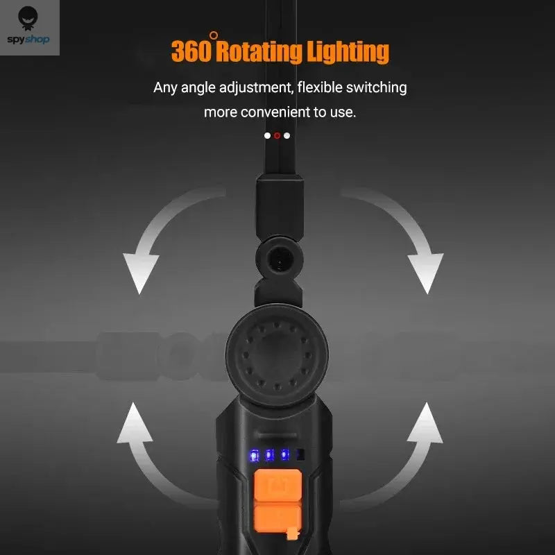 Portable COB LED Flashlight USB Rechargeable Work Light Magnetic Lanterna Hanging Lamp with Built-in Battery Camping Torch Spy-shop.com
