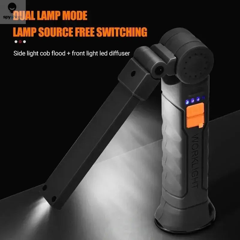 Portable COB LED Flashlight USB Rechargeable Work Light Magnetic Lanterna Hanging Lamp with Built-in Battery Camping Torch Spy-shop.com