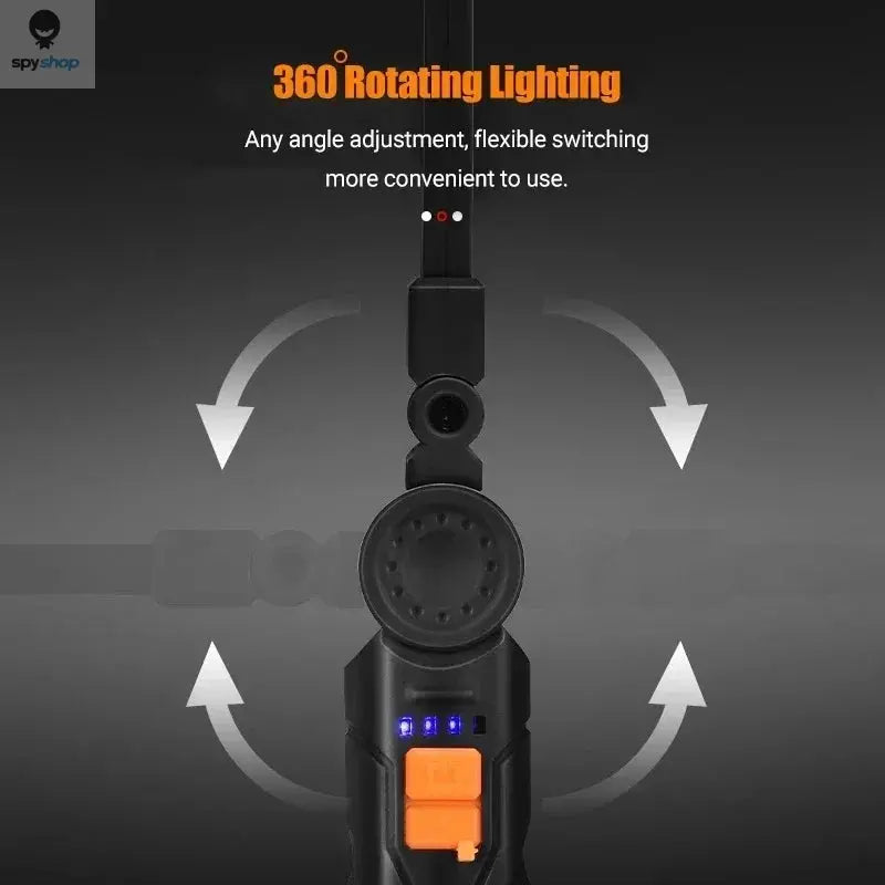 Portable COB LED Flashlight USB Rechargeable Work Light Magnetic Lanterna Hanging Lamp with Built-in Battery Camping Torch Spy-shop.com