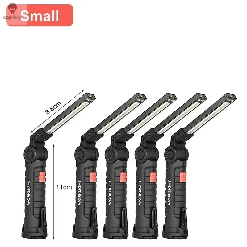 Portable COB LED Work Light USB Rechargeable LED Flashlight Inspection Lamp With Magnetic Hook Power Bank 18650 Battery Torch Spy-shop.com