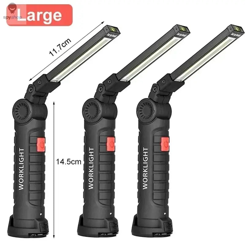 Portable COB LED Work Light USB Rechargeable LED Flashlight Inspection Lamp With Magnetic Hook Power Bank 18650 Battery Torch Spy-shop.com
