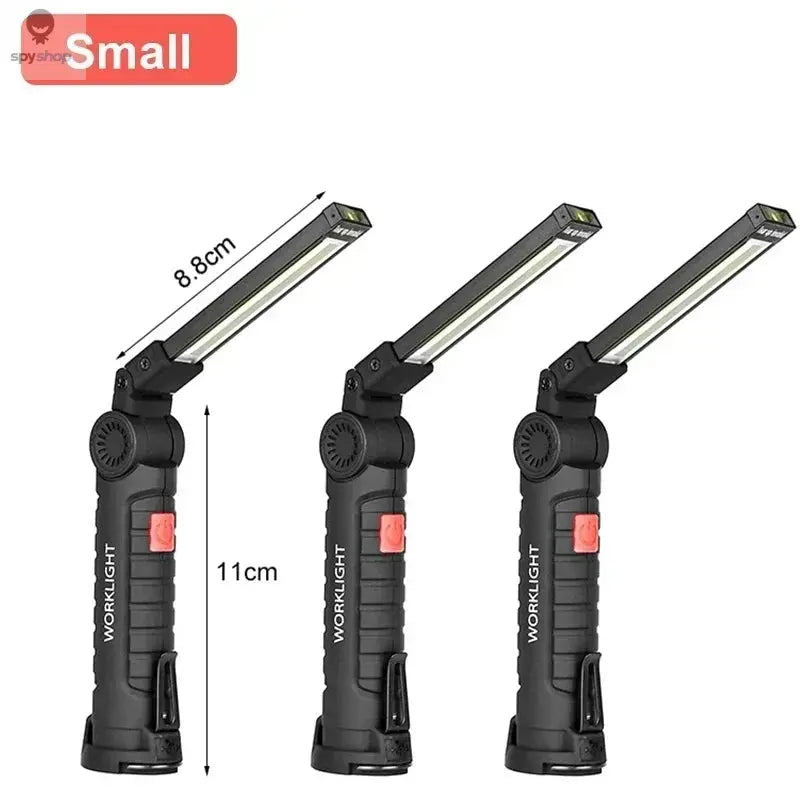 Portable COB LED Work Light USB Rechargeable LED Flashlight Inspection Lamp With Magnetic Hook Power Bank 18650 Battery Torch Spy-shop.com