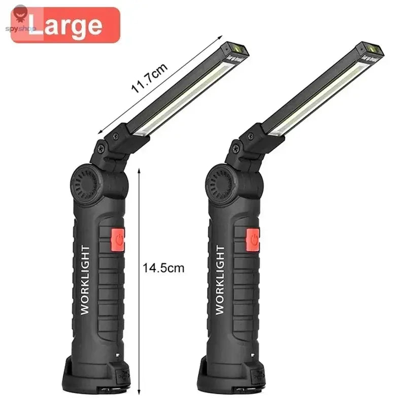 Portable COB LED Work Light USB Rechargeable LED Flashlight Inspection Lamp With Magnetic Hook Power Bank 18650 Battery Torch Spy-shop.com