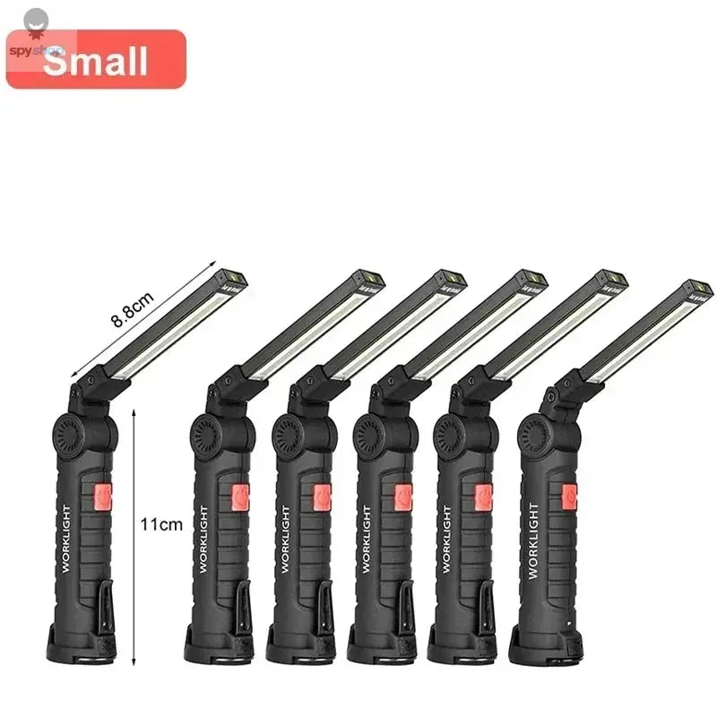 Portable COB LED Work Light USB Rechargeable LED Flashlight Inspection Lamp With Magnetic Hook Power Bank 18650 Battery Torch Spy-shop.com