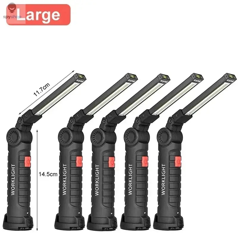 Portable COB LED Work Light USB Rechargeable LED Flashlight Inspection Lamp With Magnetic Hook Power Bank 18650 Battery Torch Spy-shop.com
