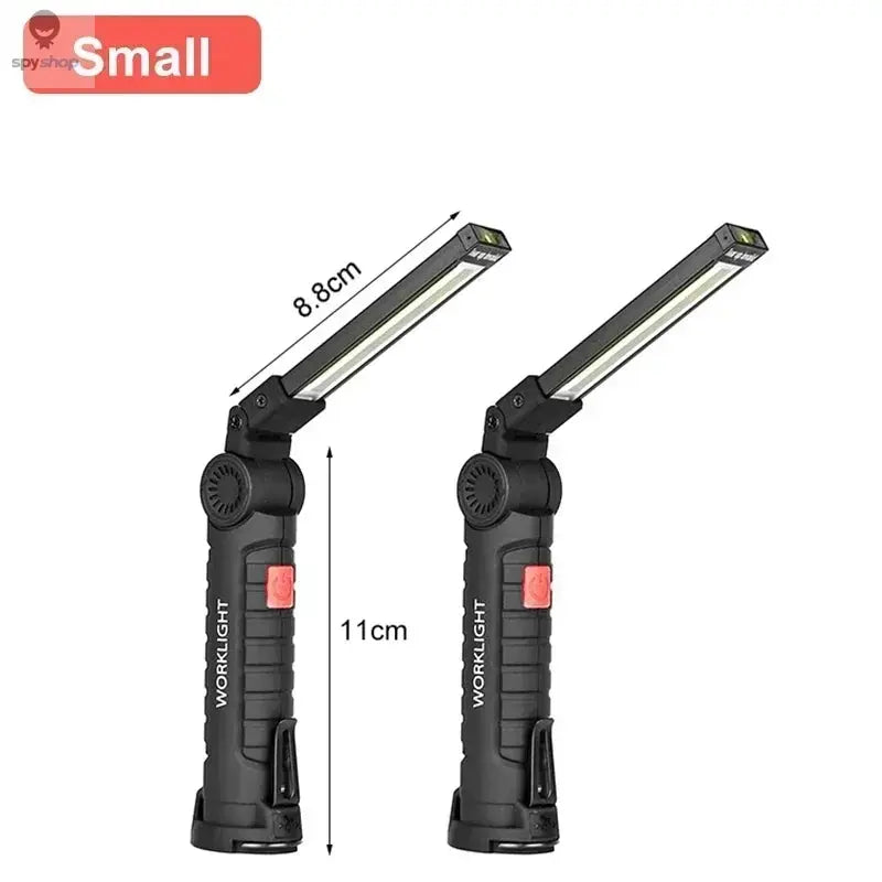Portable COB LED Work Light USB Rechargeable LED Flashlight Inspection Lamp With Magnetic Hook Power Bank 18650 Battery Torch Spy-shop.com
