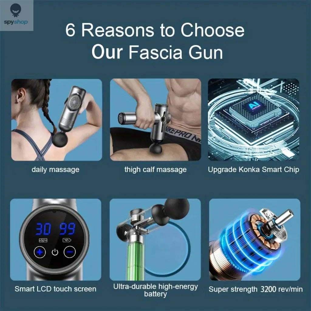 Portable Fascia Gun Vibration Massage Gun For Body Neck Back Deep Muscle Relaxation Fitness Slimming One Head
