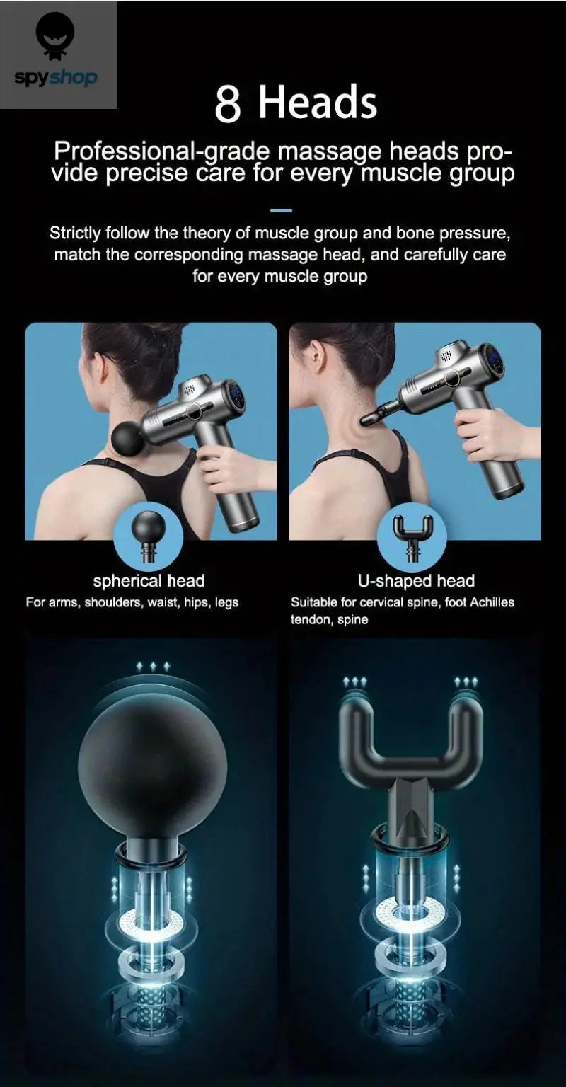 Portable Fascia Gun Vibration Massage Gun For Body Neck Back Deep Muscle Relaxation Fitness Slimming One Head