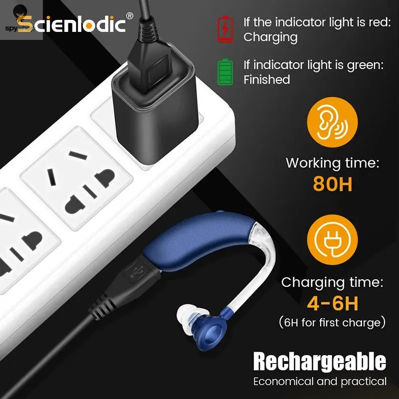 Portable Rechargeable Hearing Aid Sound Amplifier Magnetic Rechargeable Elderly Ear Hearing Aid For The Deaf