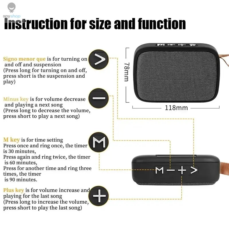 Portable Speakers Outdoor Bluetooth 5.0 Mini Oxford Loudspeaker Wireless Column 3D Stereo Music Player Surround Hifi sound Box Spy-shop.com