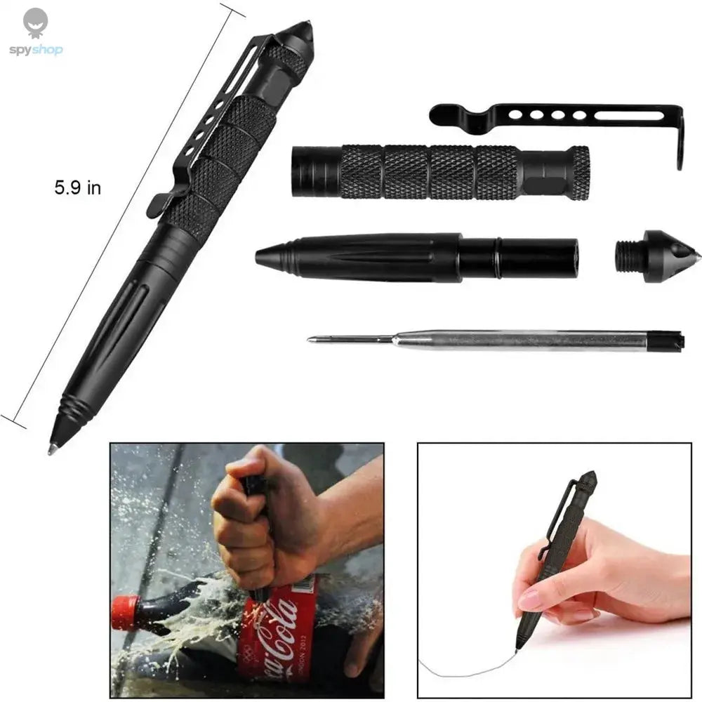 Portable Tactical Pen Self Defense Pen Aviation Aluminum Emergency Glass Breaker Pen Security Protection Survival EDC Multitool Spy-shop.com