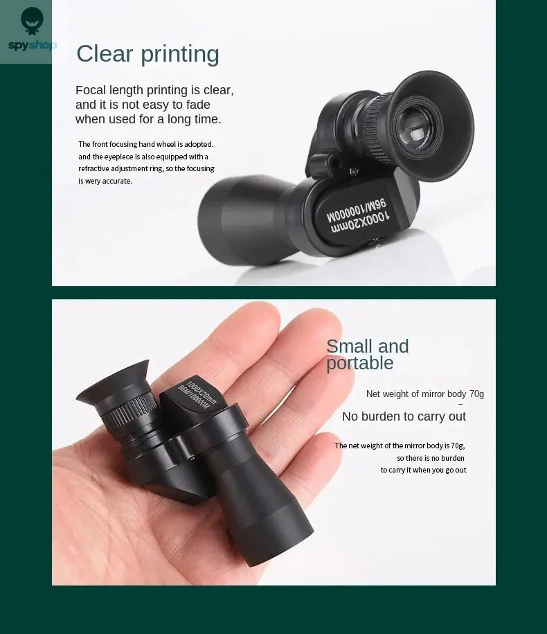 Portable high-definition monocular telescope with high magnification zoom, hunting, camping, mountaineering, outdoor fishing