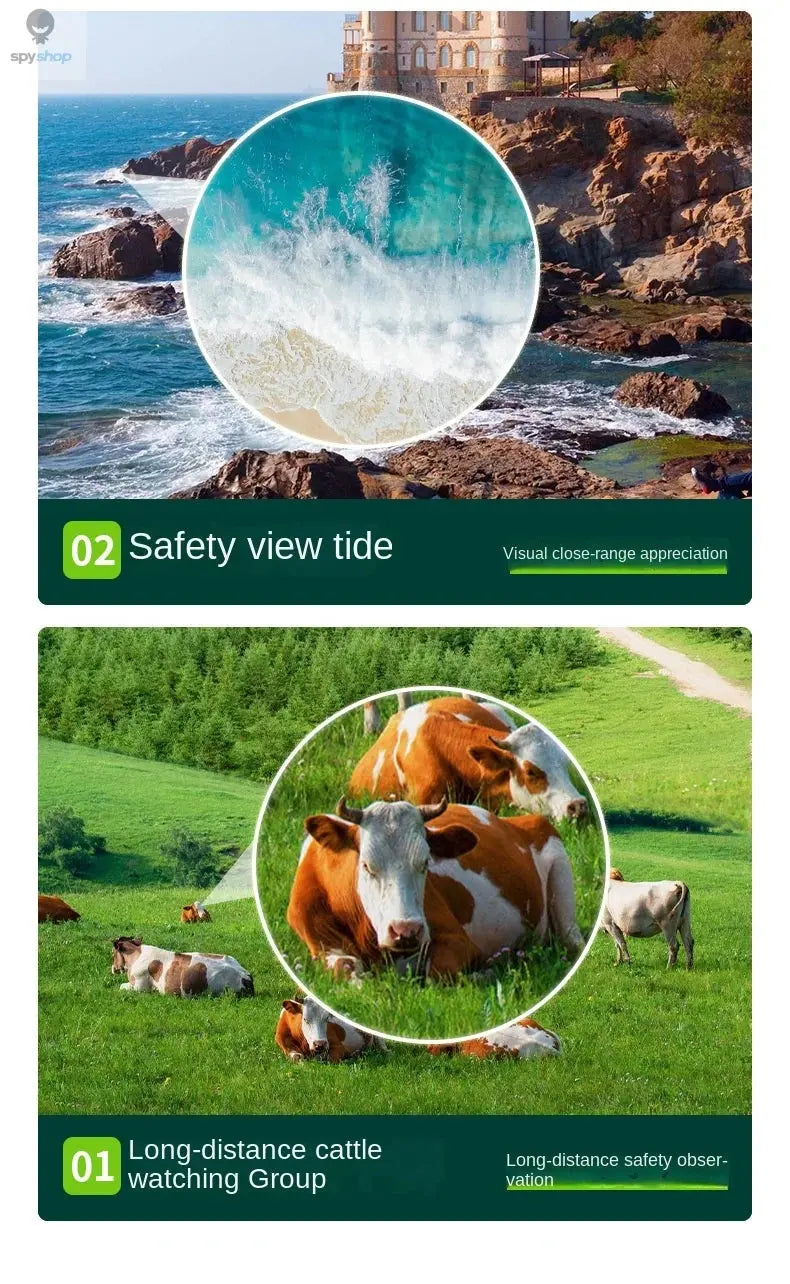 Portable high-definition monocular telescope with high magnification zoom, hunting, camping, mountaineering, outdoor fishing